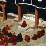A lama is giving a lesson to new monks at Litang monastery in Kham