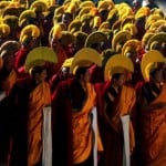 Praying monks at Molang festival of North Kham