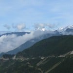 After Erlan Mountain tunnel, the road leads decending to the valley of Dadu