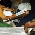 This is a traditional way of printing of Tibetan, it is now still running in Derge Printing House